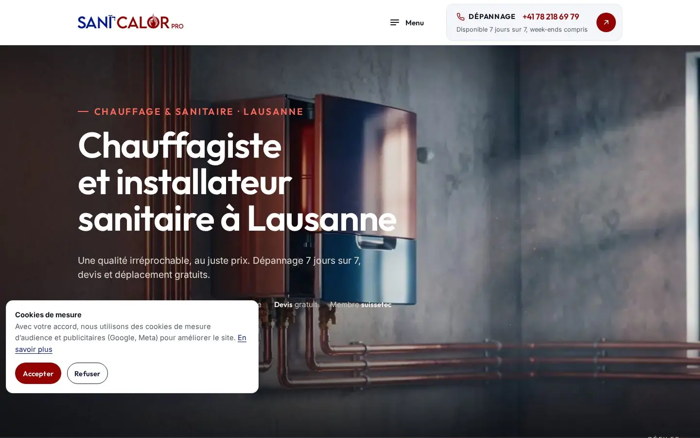 SaniCalor Pro — Lausanne, Suíça · Aquecimento e sanitário